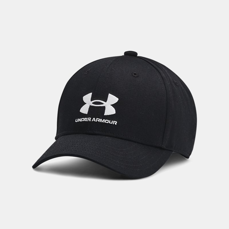 Boys' Under Armour Branded Adjustable Cap Black / White One Size